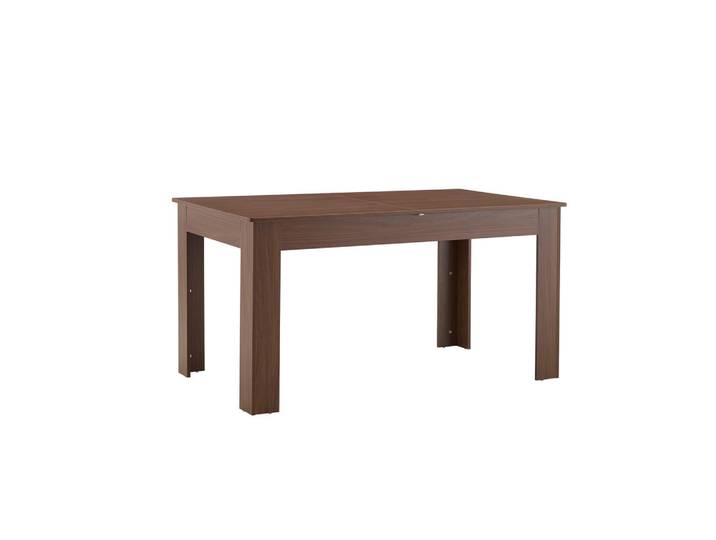 ComfortXL Esstisch ausziehbar mit 2 Tropfenblätter rechteckig De-40070 Walnuss, Walnussfarben, 220x77x88.5 cm, Esszimmer, Esstische