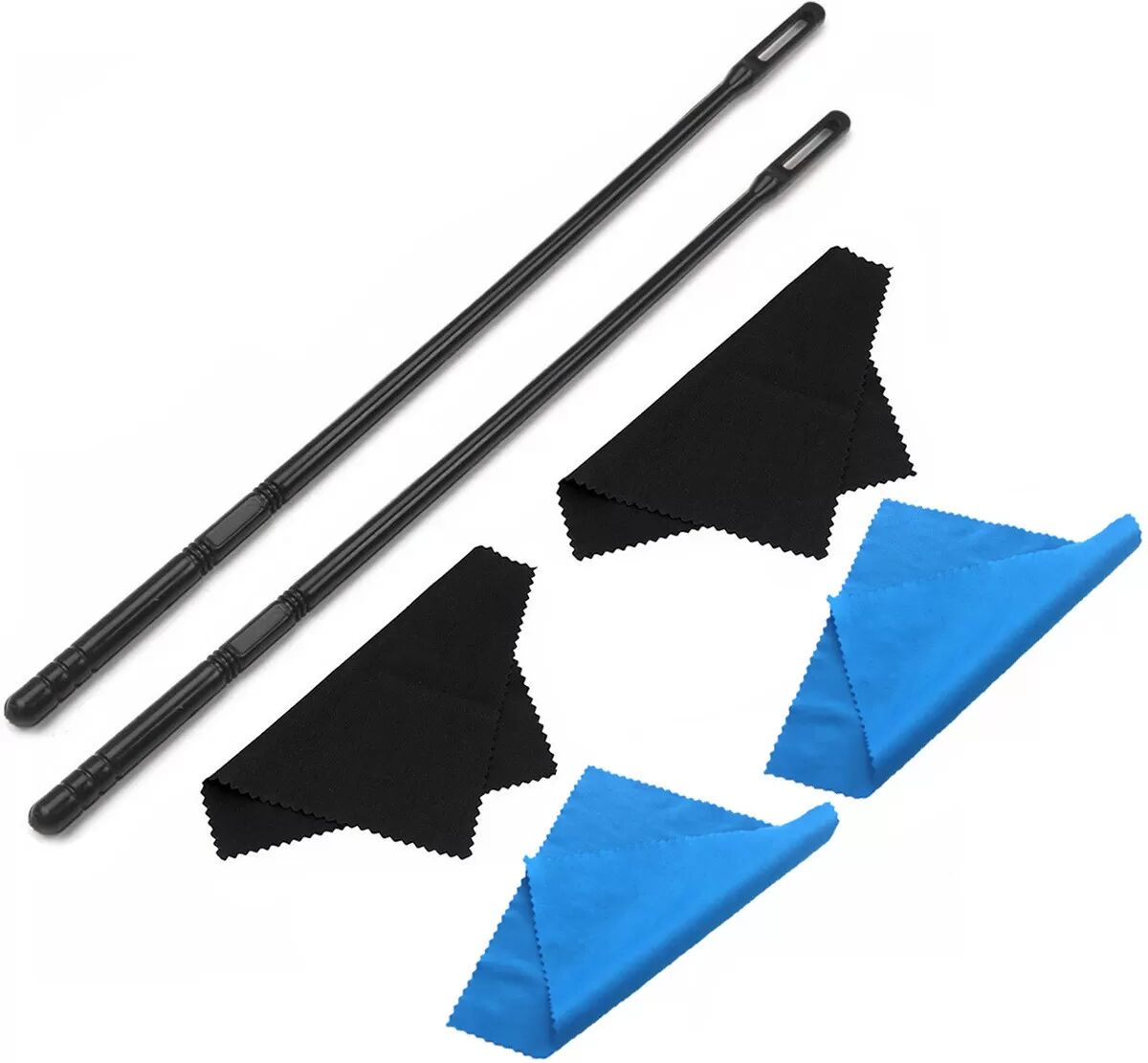 INF Kit de nettoyage pour flûte avec tige et chiffon de nettoyage Noir + Bleu