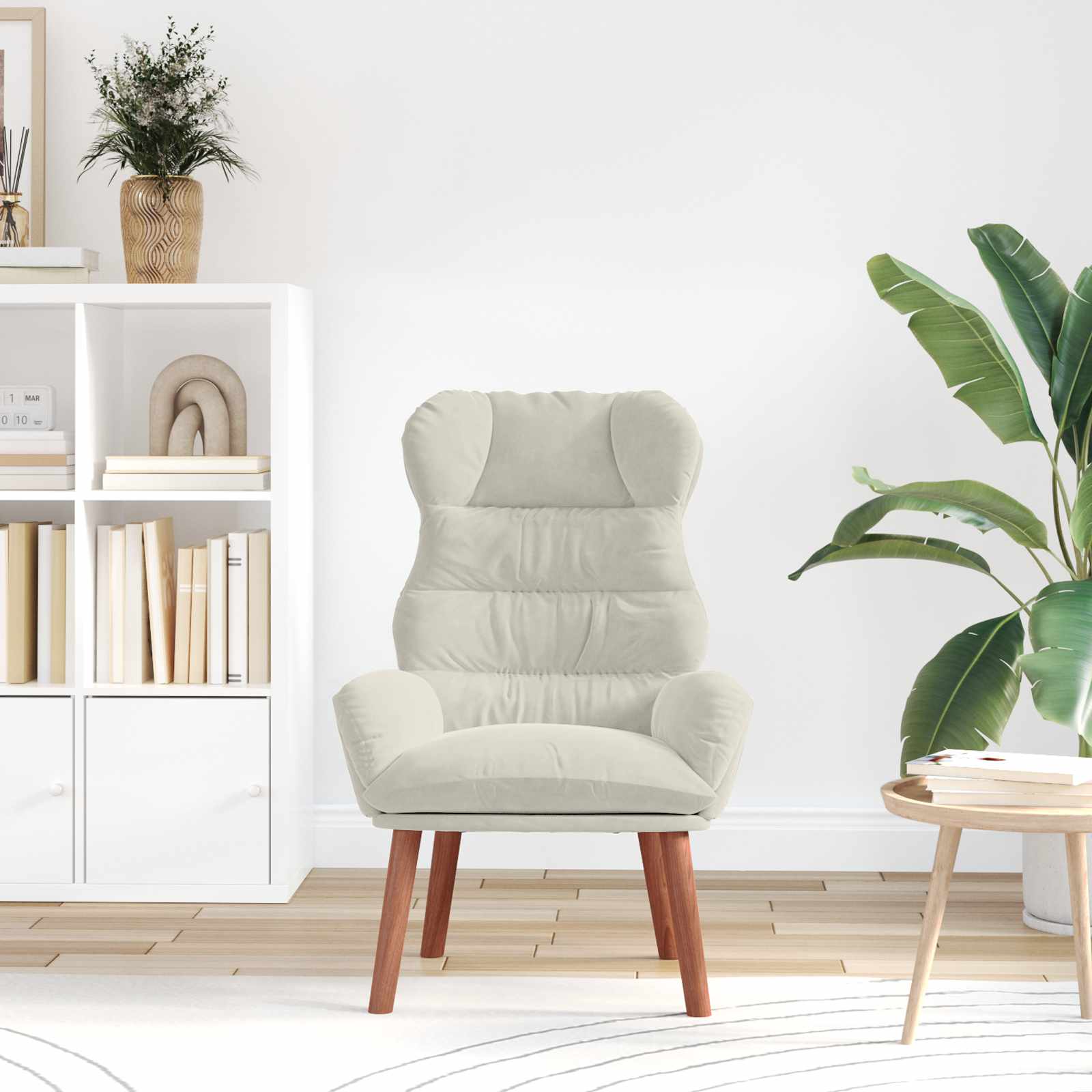 vidaXL fauteuil Crème 69 x 74 x 93 cm Velours