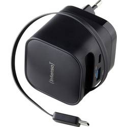 Intenso Intenso Power Adapter W65ACIC GaN black USB Ladegerät 65 W 1x USB-C® Quick Charge 4.0 Schwarz Steckdose 7806520
