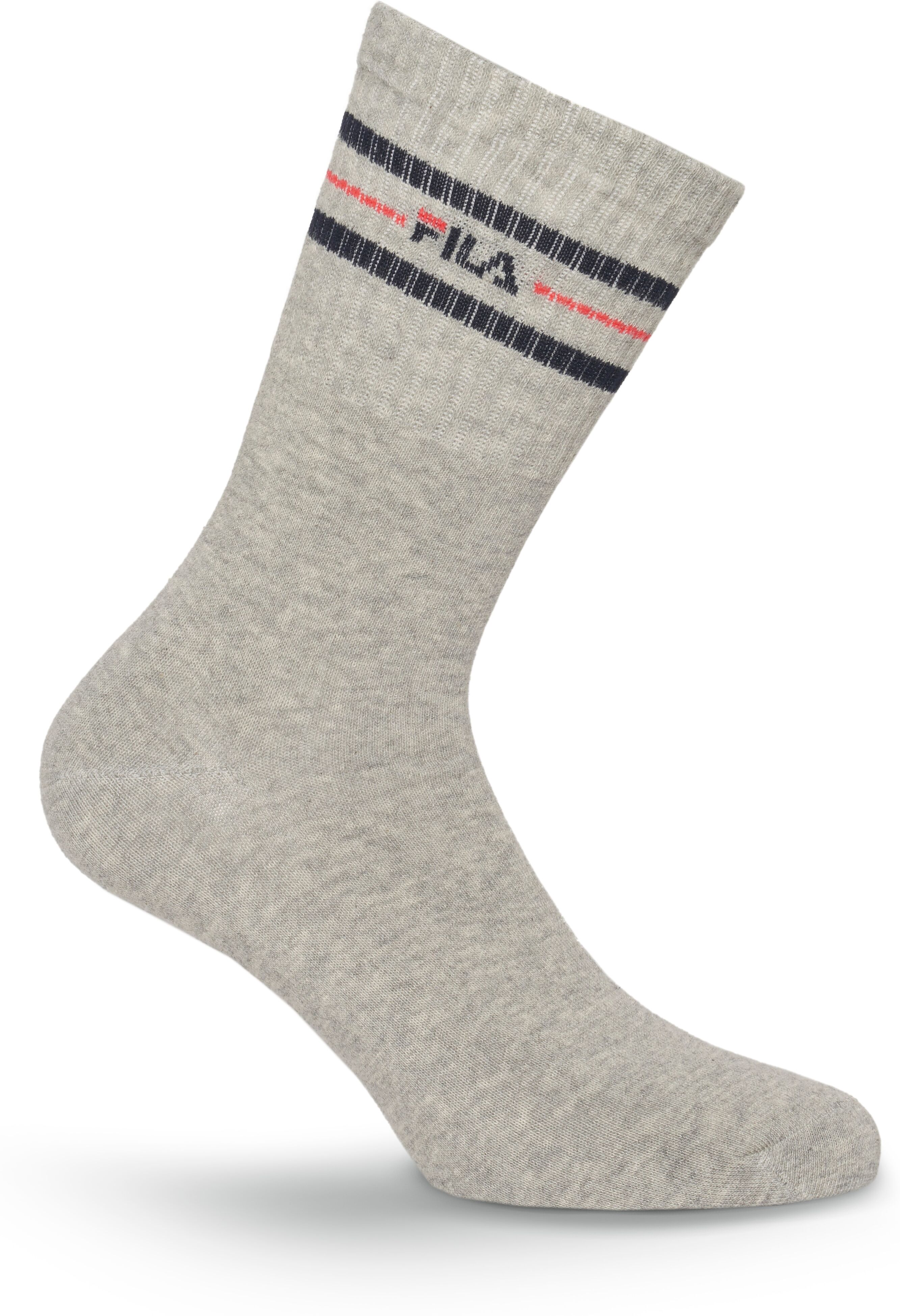 Socken FILA "UNISEX LIFESTYLE PLAIN SOCKS", Damen, Gr. 39-42, grau, Baumwollmischung, normal, Socken Socken, mit Logo-Schriftzug grau 39-42