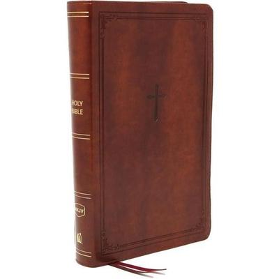 Nkjv, Reference Bible, Personal Size Large Print, Leathersoft, Brown, Red Letter Edition, Comfort Print, Gebundene Ausgabe von Thomas Nelson, Harper
