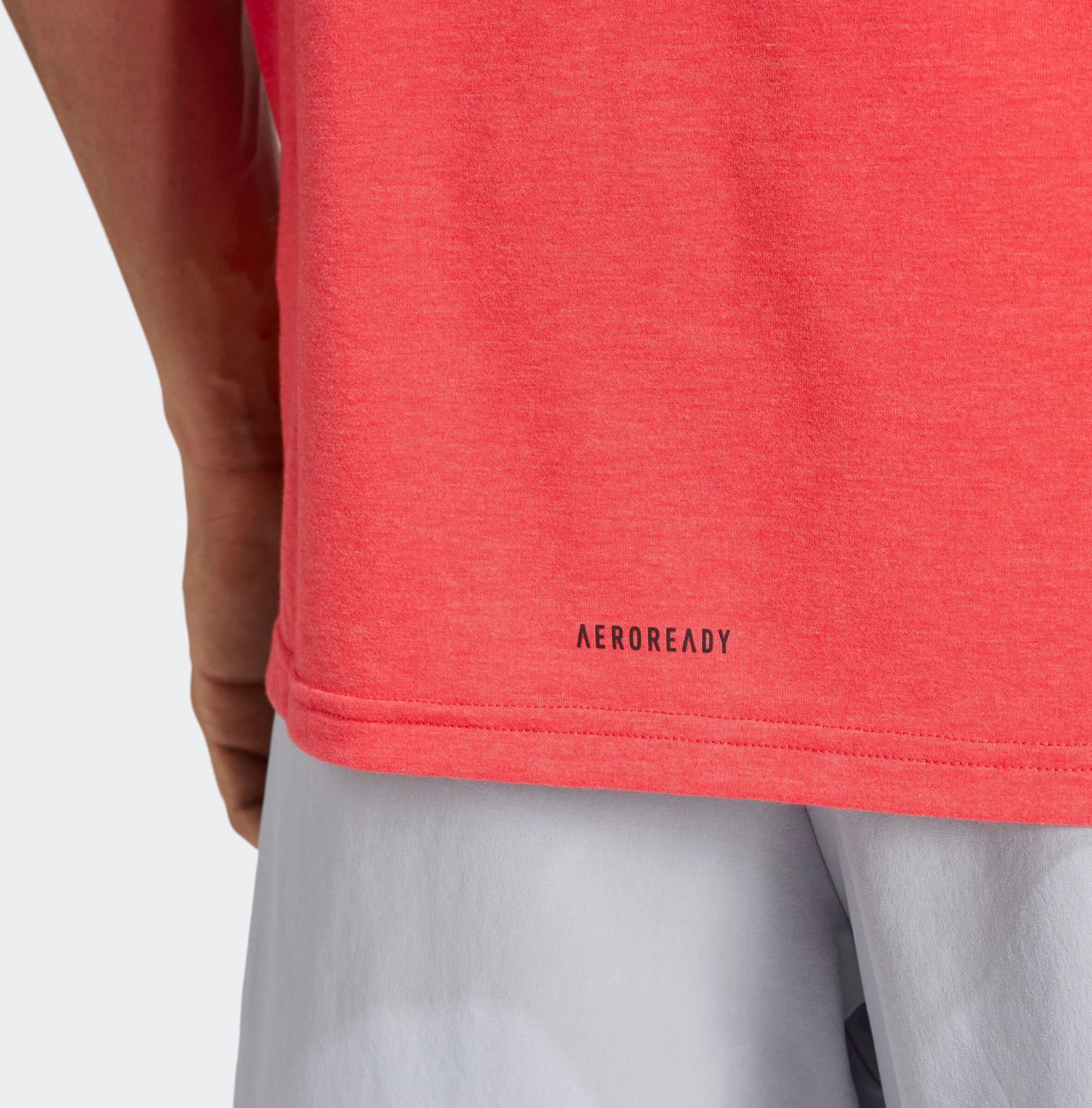 T-Shirt ADIDAS PERFORMANCE "DESIGNED FOR TRAINING WORKOUT", Herren, Gr. XXL, pure ruby, Obermaterial: 81% Polyester, 14% Lyocell, 5% Elasthan, Rundhals, Shirts T-Shirt, mit Rundhalsausschnitt, ohne Verschluss, sportlicher Stil pure ruby XXL