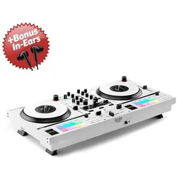 Hercules DJ Controller Inpulse T-7 Weiss + Bonus In-Ear Kopfhörer, DJ Controller