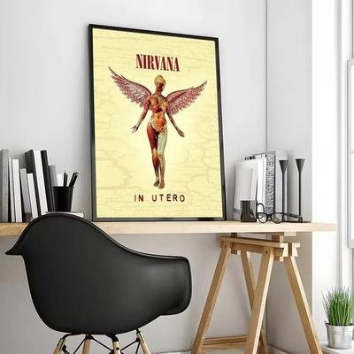 Uplifted Finds Nirvana Iconic Rock Band Canvas Poster   Grunge Music Wall Art Decor 5 21 X 30 Cm Frameless