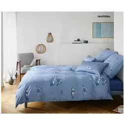 Elegante Bettwäsche Home - 155x220 cm + 40x80 cm	rauchblau