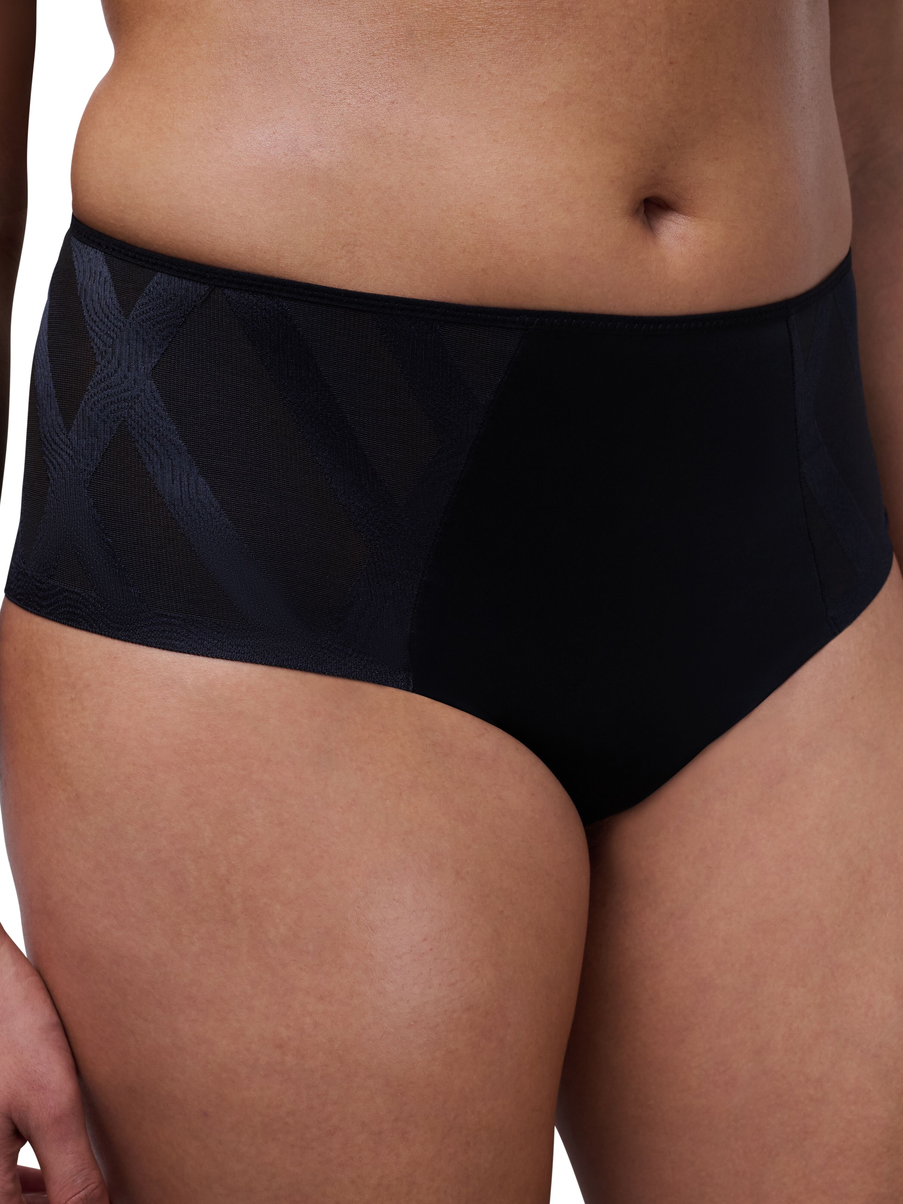 Slip CHANTELLE "GLAZE", Damen, Gr. 42, schwarz, Obermaterial: 74% Polyamid, 26% Elasthan, leicht glänzend, unifarben, körpernah, Unterhosen Slip, grafisches Gewebe mit matten und schimmernden Kontrasten schwarz 42