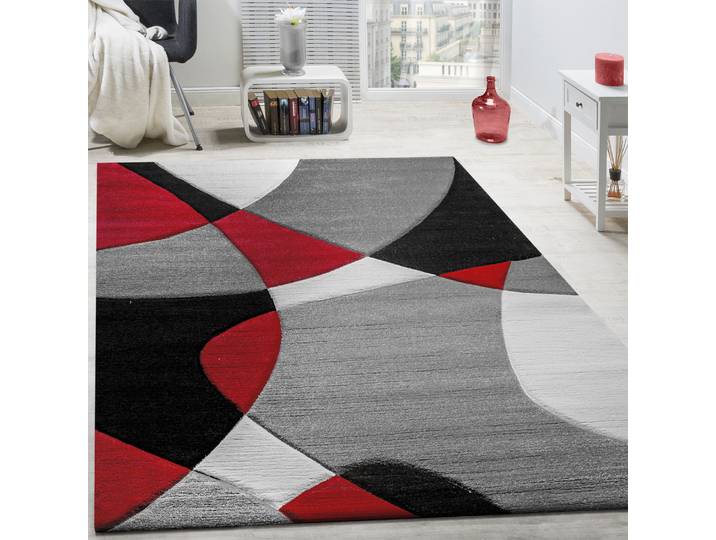 Teppich PACO HOME Diamond 664 , rot, B:80cm H:16mm L:150cm, Kunstfaser, Teppiche, Teppich, 3D-Design, Kurzflor, 3D-Design, modernes geometrisches Muster
