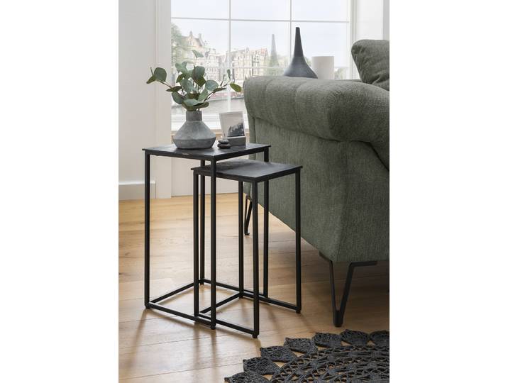 Concept Tara Beistelltisch 2er Set schwarz Metall