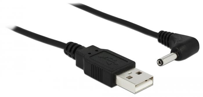 Delock 83577 USB A naar DC 3,5 x 1,35mm Stroomkabel met 90 graden hoek, 1,50 m
