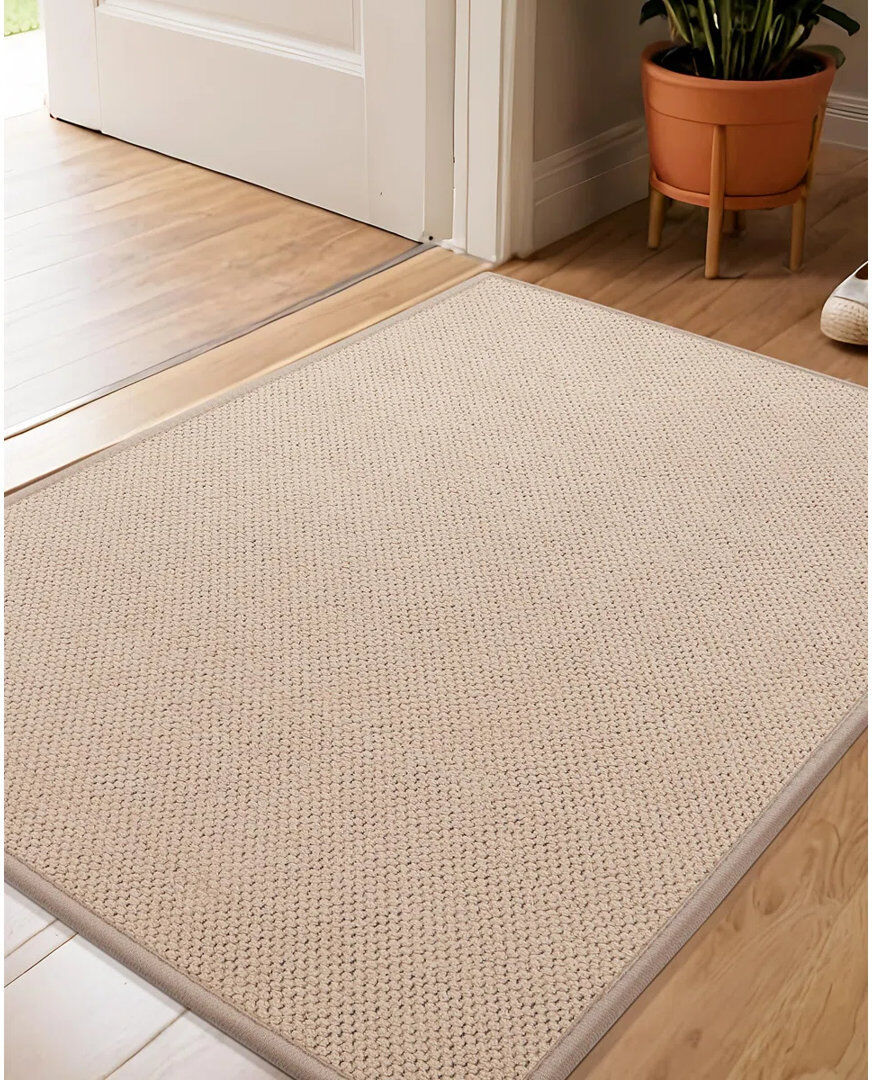 17 Stories Non-Slip Mother's Day Indoor Doormat Khaki 92cm W x 142cm L