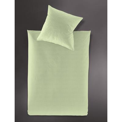Bettwäsche IRISETTE "Lumen 8129", grün (lind), B/L: 155cm x 220cm, 1 Stk., 1 Stk., Interlock-Jersey, B/L: 80cm x 80cm, 2 Stk., Interlock-Jersey, Obermaterial: 100% Baumwolle, Bettwäsche, Bettwäsche, hochwertig und traumhaft weich