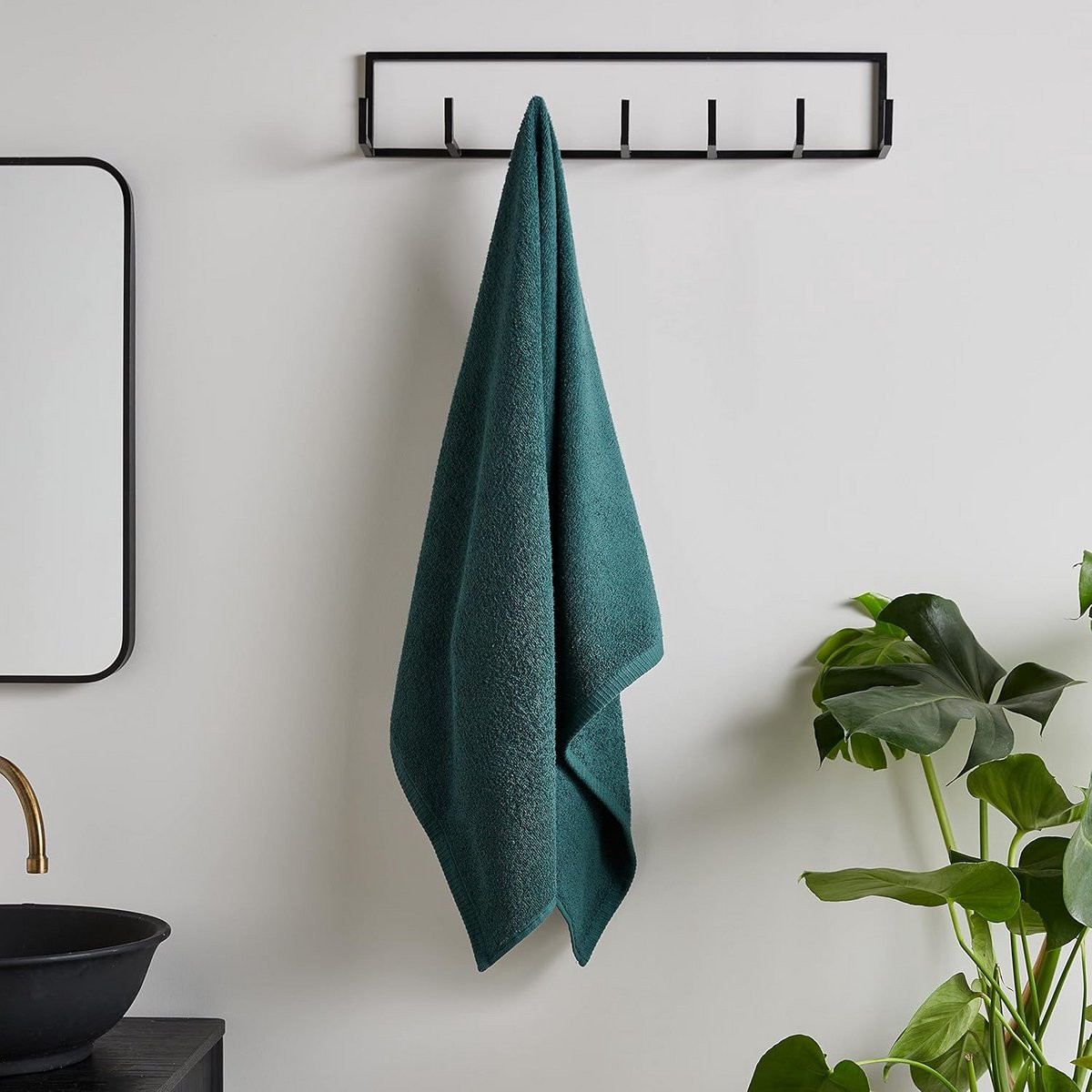 Sneldrogende katoenen handdoek - Bosgroen