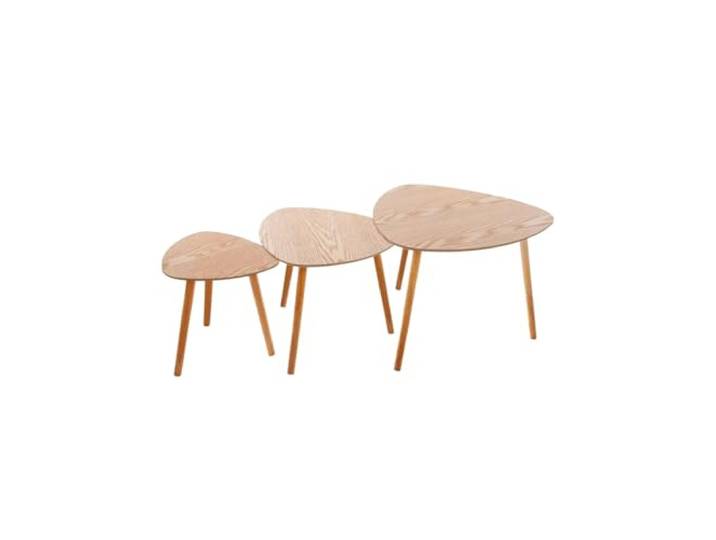 Wintem 3 niedrige Couchtische aus Holz in verschiedenen Größen 40 – 48 – 60 cm – sie sind stapelbar und platzsparend, ideal für Räume jeder Größe – modern und elegant, ideal für die Einrichtung