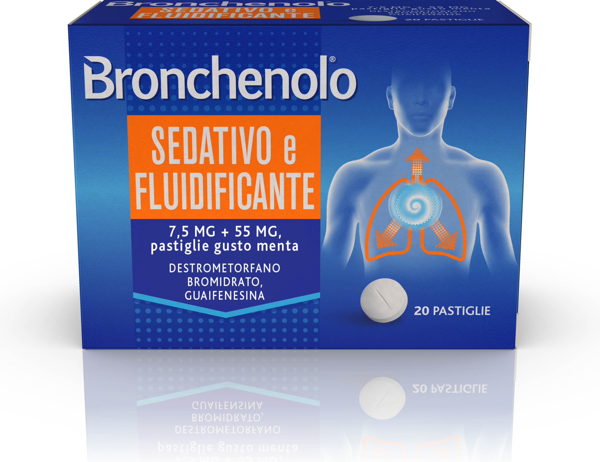 Bronchenolo Sedativo e Fluidificante Gusto Menta 20 Pastiglie