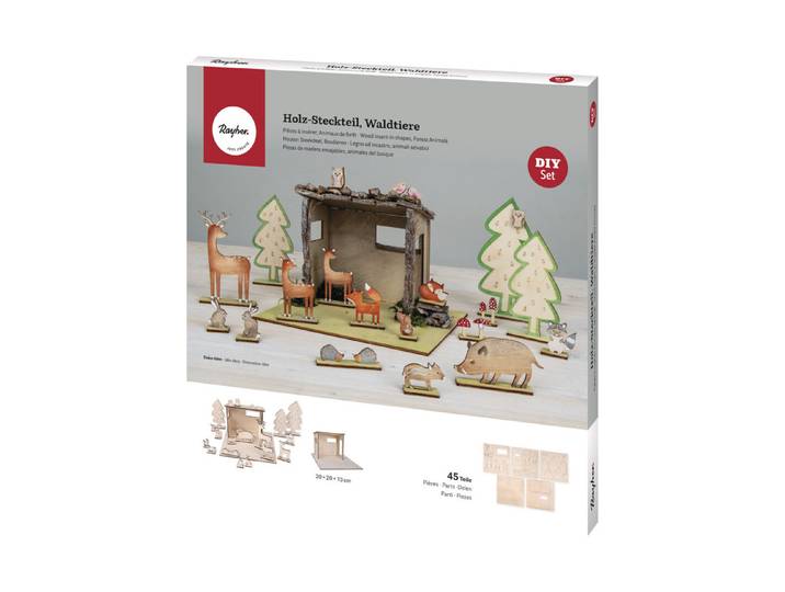 Holz-Steckteil, Waldtiere, FSC MixCredit