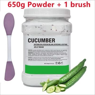 Inspired Finds 650g Chamomile Hyaluronic Acid Facial Moisturizing Jelly Mask Powder With Silicone Brush cucumber