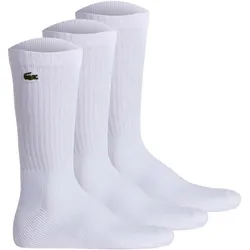 LACOSTE Unisex Socken, 3er Pack - Tennissocken, Baumwollmischung, einfarbig Weiß / 39-42