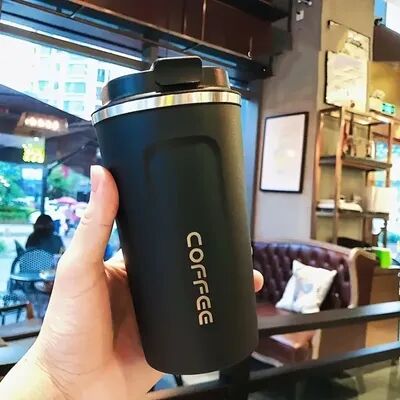 Youfap Market Stainless Steel Thermos Travel Cup, Durable Vacuum Insulated Coffee Mug, Leak Proof Matte Double Wall black