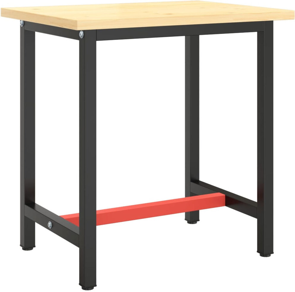 Latitude Run Hossein Table Leg Matte Black And Matte Red 70 cm x 50 cm x 79 cm