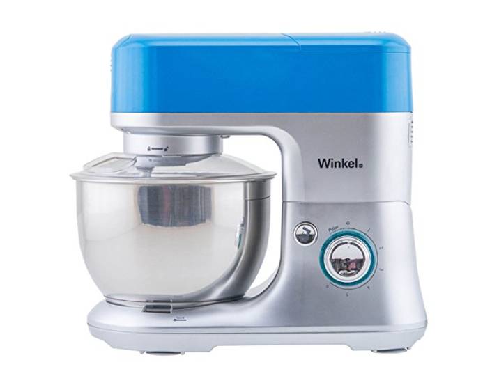 Winkel RX80 Blue Küchenmaschine, 4 L Schüssel aus Edelstahl, 650 W Leistung, 6 Geschwindigkeitsstufen, Fleischwolf, Mixbecher-Aufsatz, blau