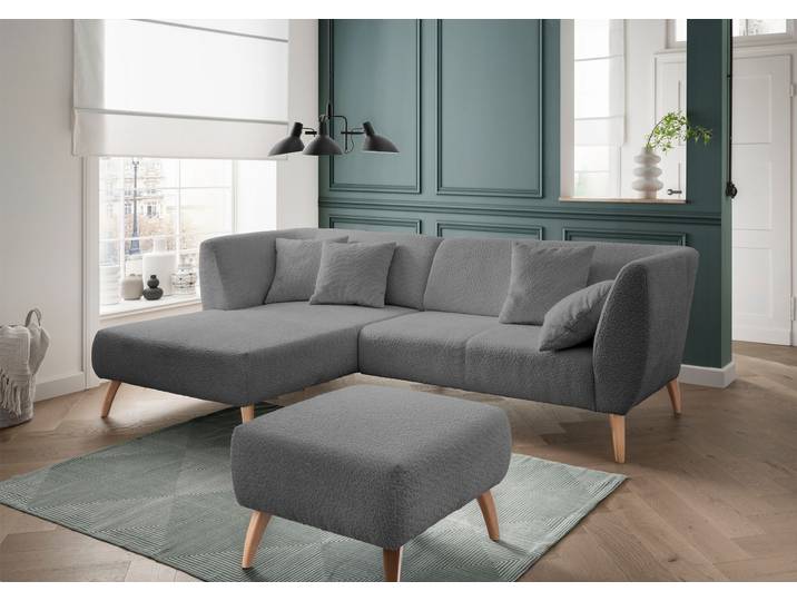 Ecksofa, Polyester, Anthrazit 264×160 cm, Recamiere Links, Klassisch, Inosign