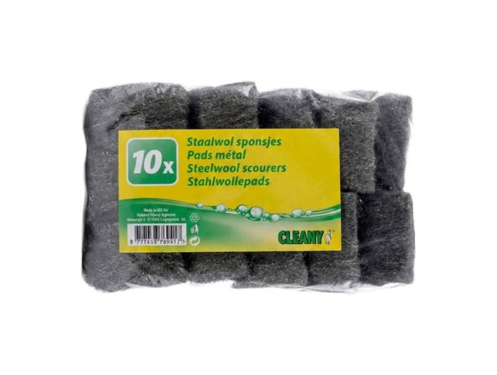 Cleany staalwolrollen - 10 stuks