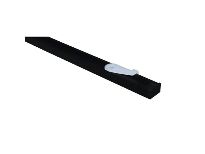 GARDINIA Aluminium-Vorhangschienen-Set Lucy, Komplett-Set mit 1-läufiger Schiene, Schwarz-matt, 160 cm