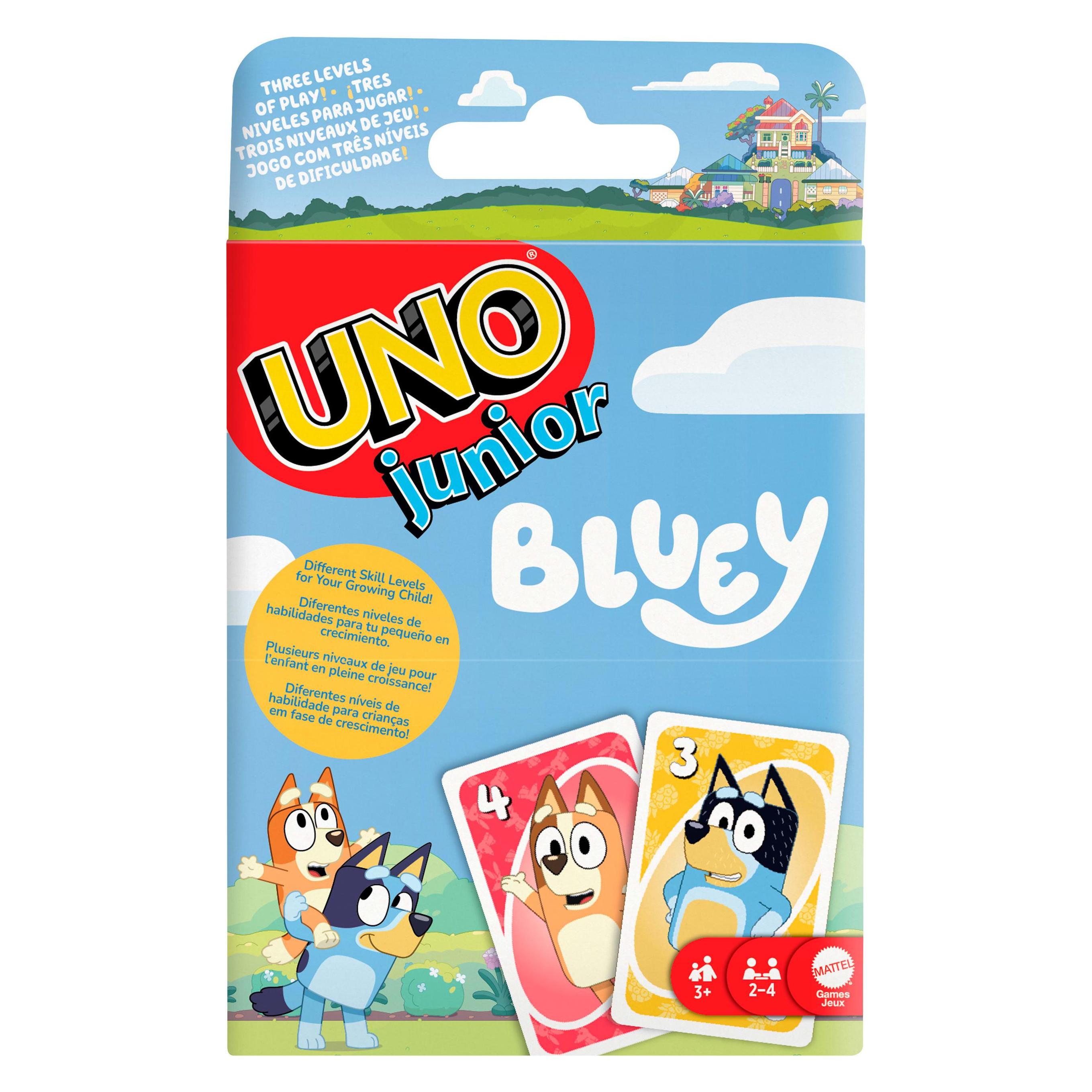 Mattel UNO Junior Bluey (Deutsch, Englisch, Französisch, 2 - 4 Spieler) (JND90)