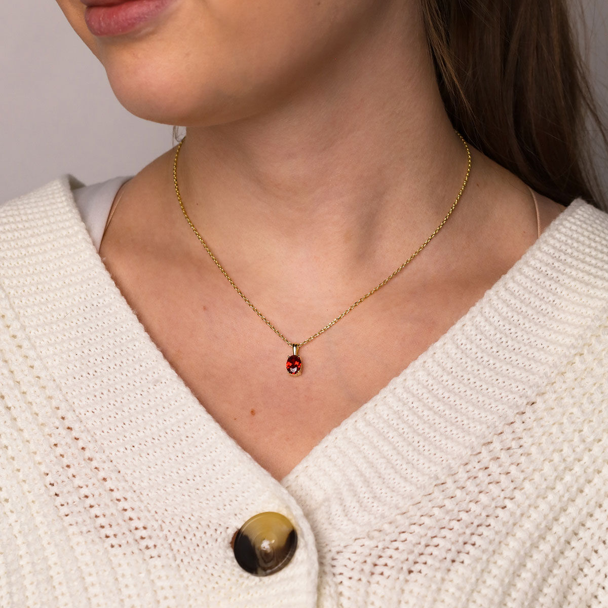 Lykken Symbols Födelsesten halsband januari 42+3cm