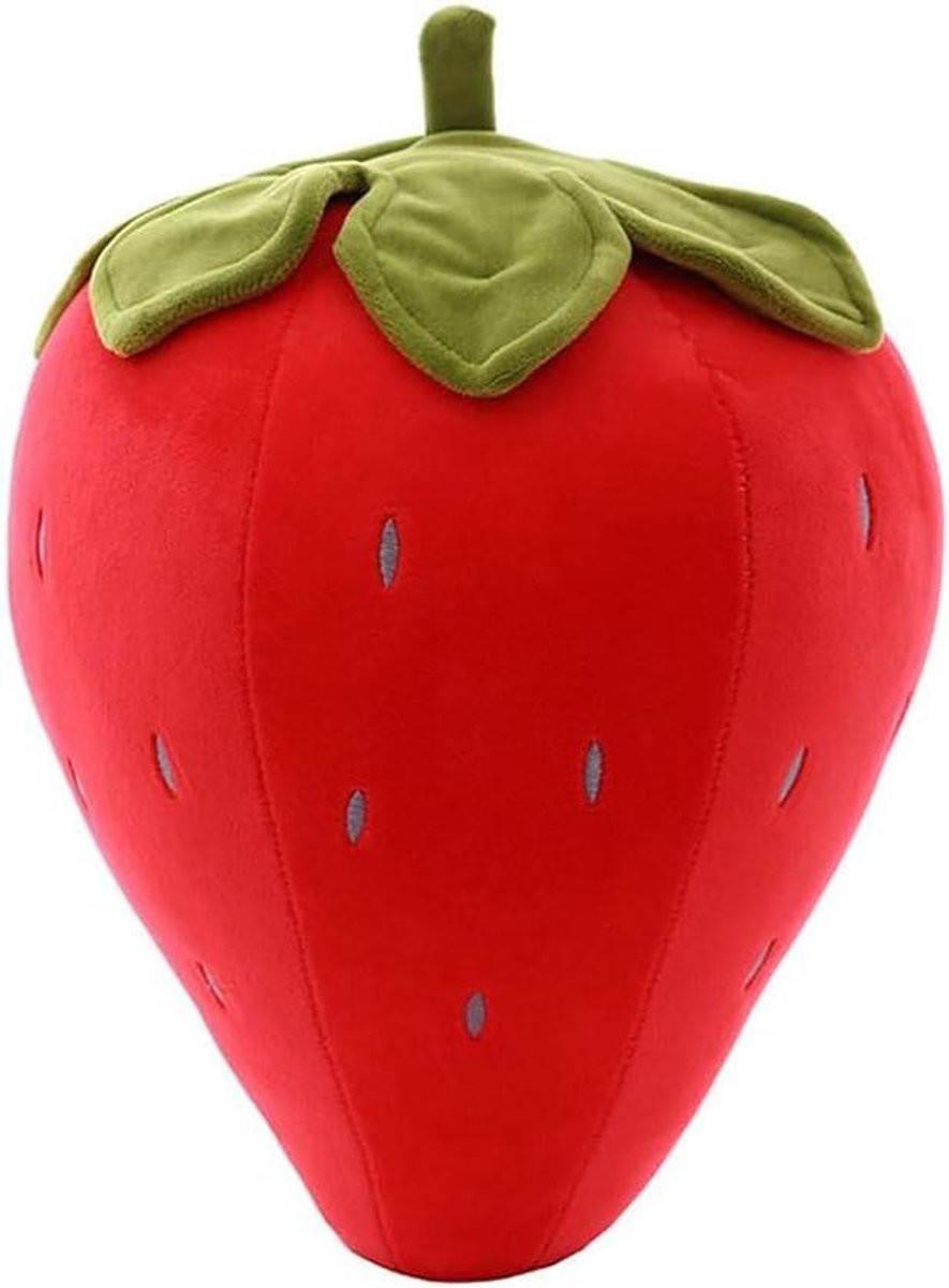 Rood Pluche Knuffel Fruit Decoratie Kussen - 25 cm