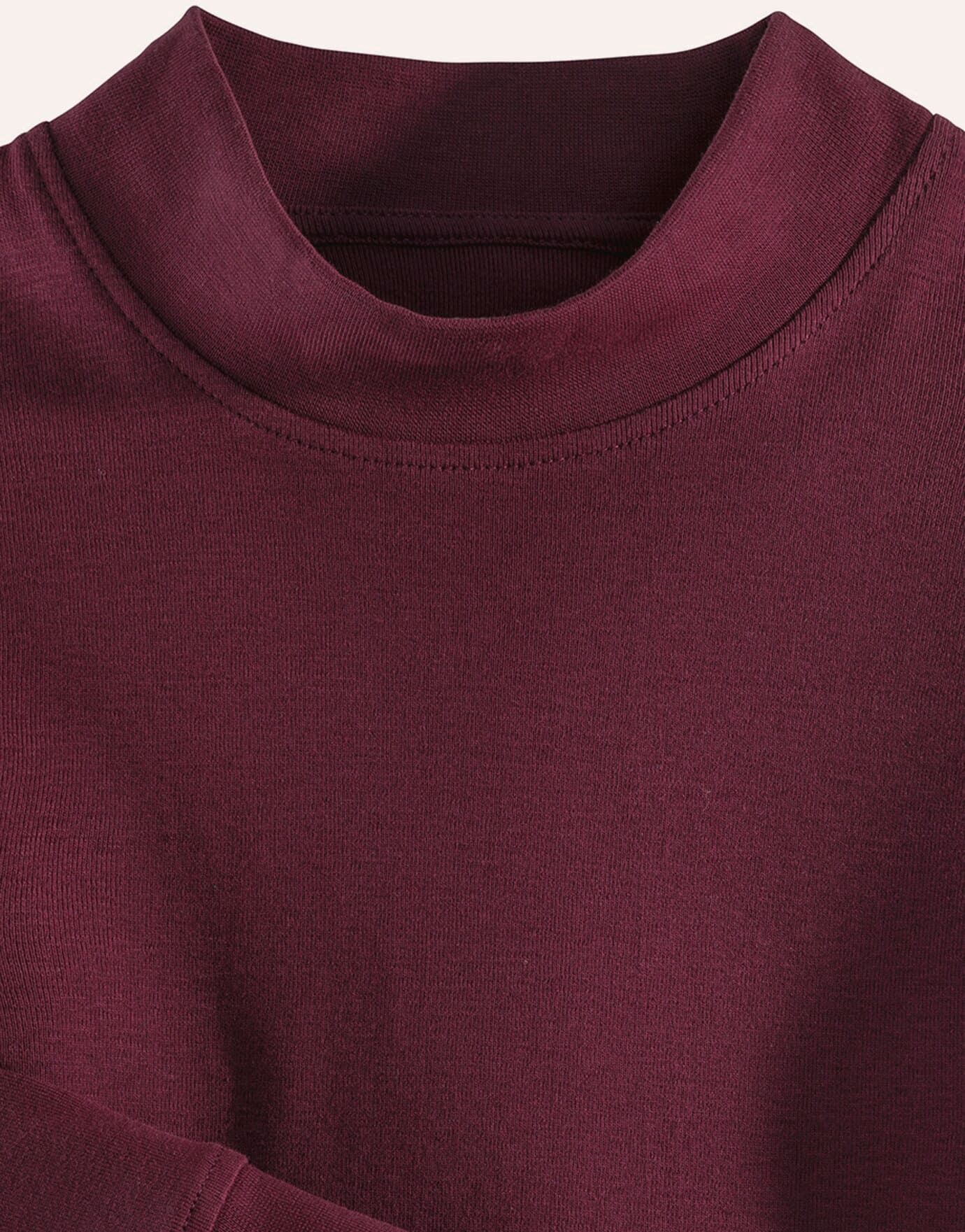 Walbusch Langarm-Shirt Stehkragen, , Farbe Rot, 48, reine Baumwolle angenehm weicher Griff Herren
