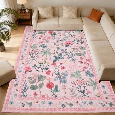 Garvee Washable Floral Non-Slip Area Rug for Bedroom, Dining Room, Living Room