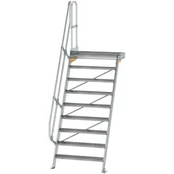 MUNK Treppe mit Plattform 60° inkl. einen Handlauf, 1000mm Stufenbreite, 9 Stufen