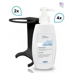 SET: Mini Fix-System - 2x Mini Fix Spender, weiß oder schwarz + Hand- & Hautdesinfektion, medizinisch, 4x300 ml