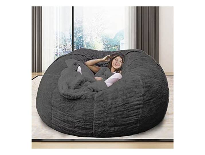 Sitzsack, Luxus, Flauschige Sitzsäcke, langlebig, bequemer Stuhl, Raumdekoration, Lounge-Sessel, Sitzsack, Wohnzimmer (kein Füllstoff)