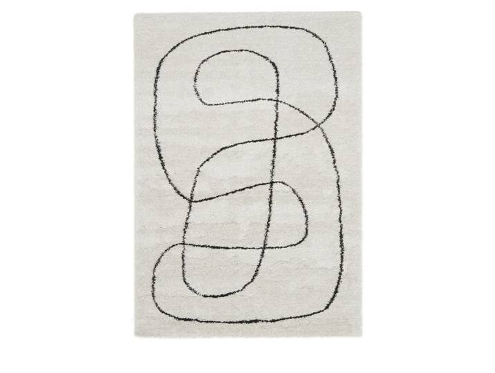 Tapis contemporain à motif organique - 160x230cm beige polypropylène