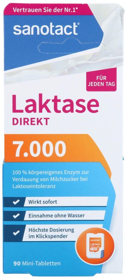 Laktase 7.000 Fcc Mini-tabletten Sanotact 90stk