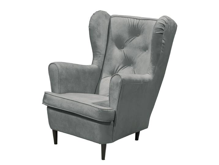 Ohrensessel Grau Microfaser Salvo 78 x 102 x 98cm