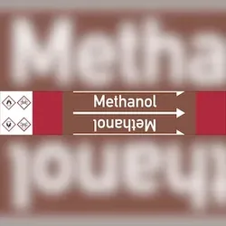 Rohrleitungskennzeichen Methanol - 33000x105 mm Folie selbstklebend