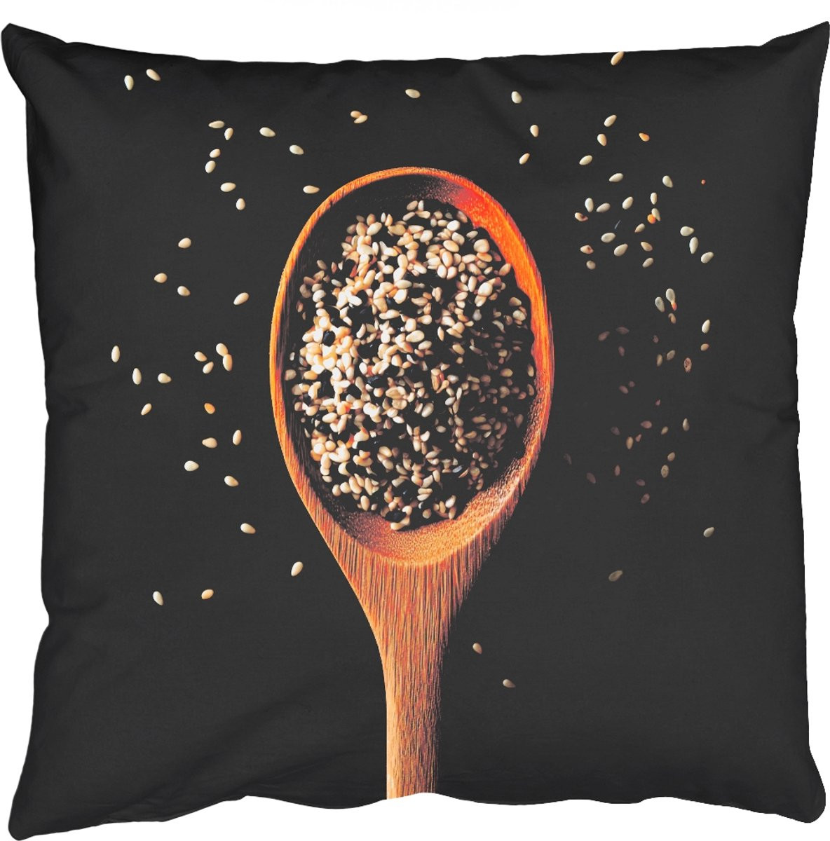 PillowMonkey Sierkussen Sesam Zwart 60x60 cm