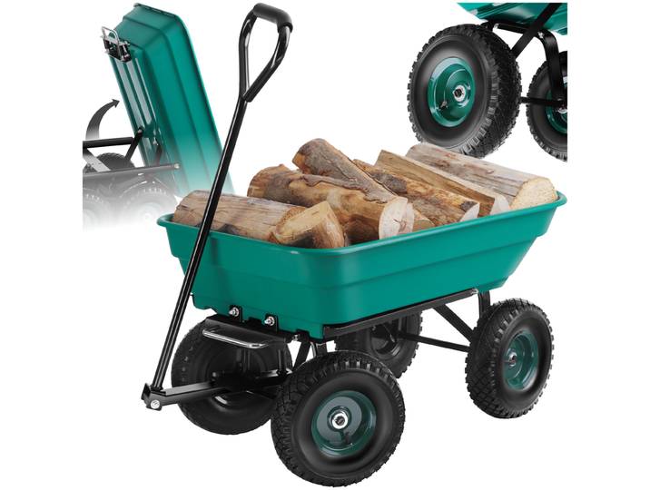 Handwagen Cubbi mit luftgefüllten Reifen Belastbarkeit 120kg - grün