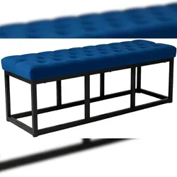 CLP Sitzbank Polson Samt Schwarz blau/120 cm
