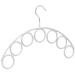 Relaxdays 2 x Schalhalter mit 7 Ringen Grau,Silber