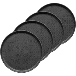 MÄSER Dessertteller 22 cm UNO  4er Set, Trad. Tiles Schwarz, 581197
