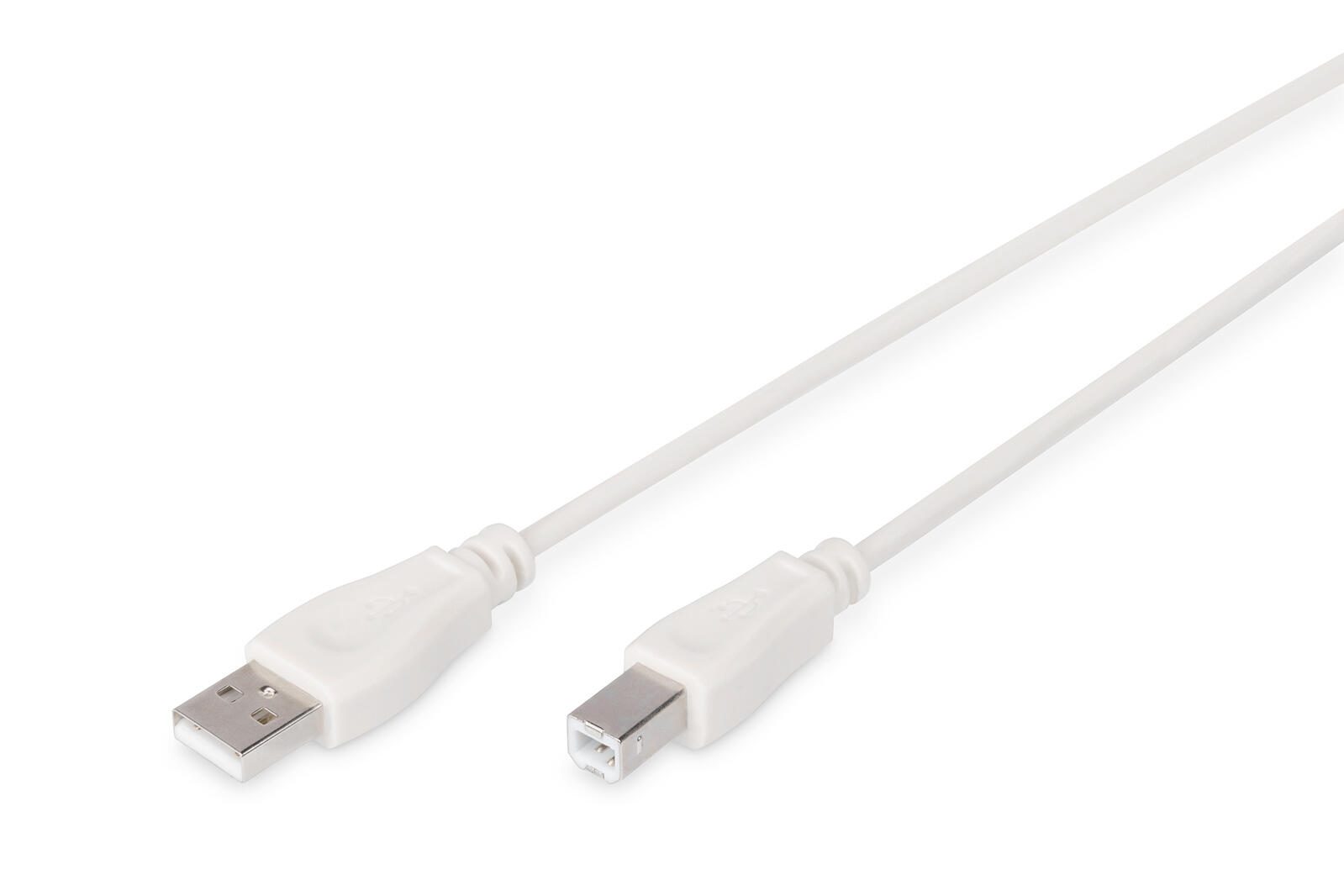 Digitus USB Anschlusskabel, Typ A - B St/St 1.8m, USB 2.0 geeignet AK-300102-018-E