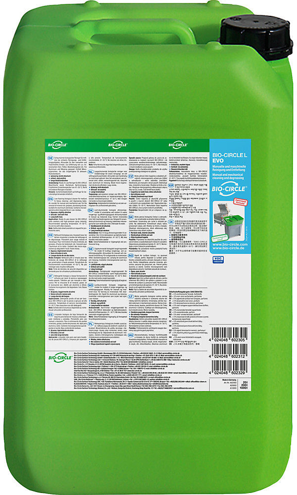 Industriereiniger L EVO, kennzeichnungsfrei, Inhalt 20 l Bio-Circle