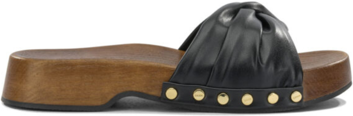 Ganni sabot femme noir en cuir Noir 38
