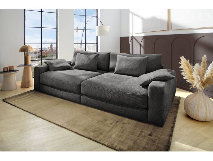 Big-Sofa JOCKENHÖFER GRUPPE Milano XXL, B: 290 cm, Megasofa, Loungesofa , grau, B:290cm T:135cm, Korpus: 100% Polyester;Kissen: 100% Polyester, Sofas, Big-Sofa, mit Zierkissen, Relaxfläche 120x240 cm, Federkern