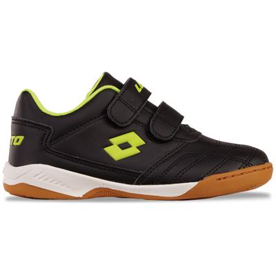 Hallenschuh LOTTO, Mädchen, Gr. 34, schwarz (schwarz, fr.gelb), Synthetik, mehrfarbig, Schuhe Hallenschuh, - mit nicht-färbender Sohle